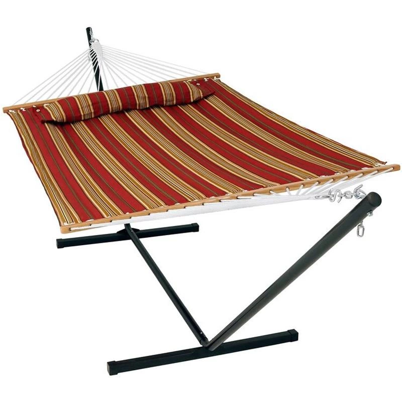 2 Person Double Hammock with Spreader Bar Pillow